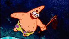 Patrick Star holding a net